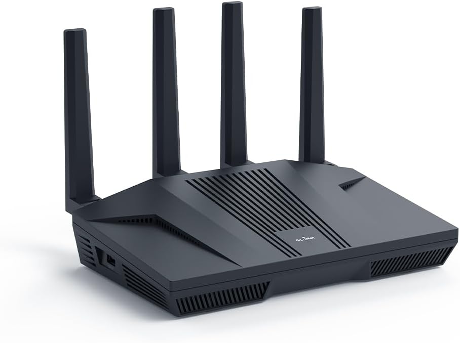 GL.iNet GL-MT6000(Flint 2) WiFi 6 Router with Wide Coverage, High-Speed Gaming R...