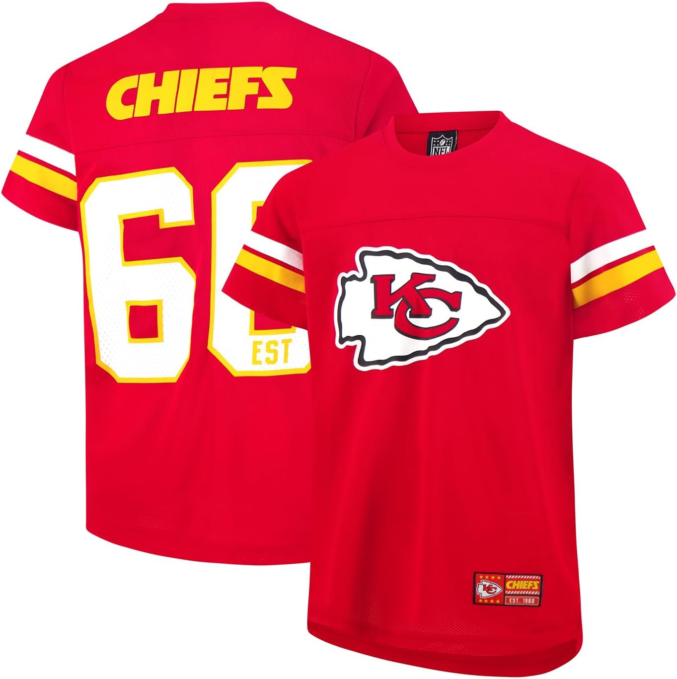 Ultra Game NFL Boys Soft Mesh Ultimate Vintage Game Day T-Shirt Kansas City Chie...