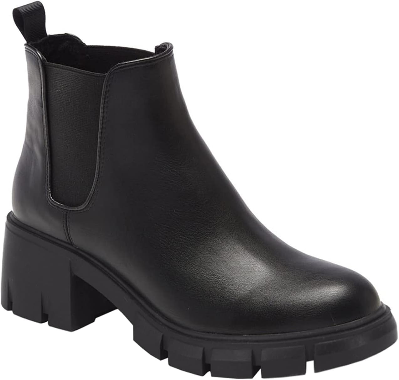 Juliet Holy Womens Lug Sole Platform Ankle Booties Chelsea Slip on Chunky Block...