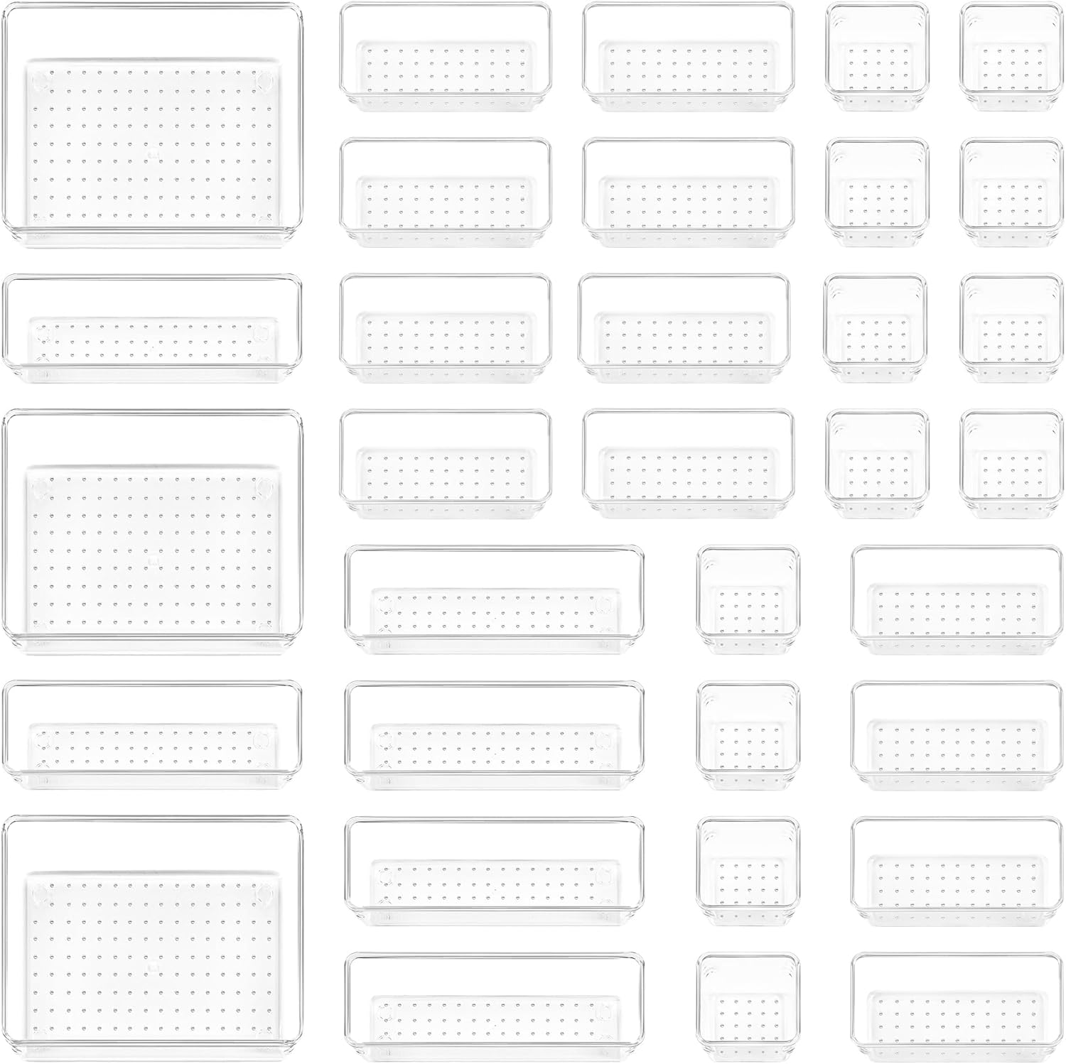 Vtopmart 37 Pack Drawer Organiser, 4-Size Versatil...