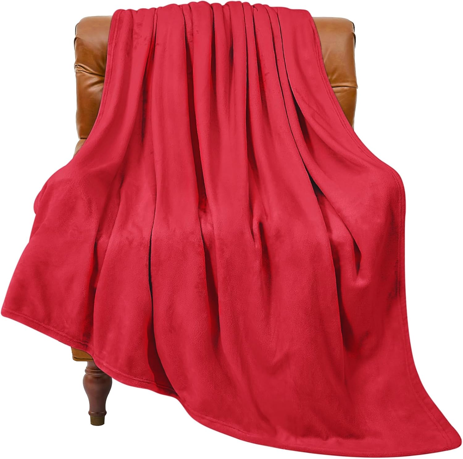 BEDELITE Fleece Blanket Red Throw Blanket for Couch & Bed, Luxury Plush Cozy Fuz...
