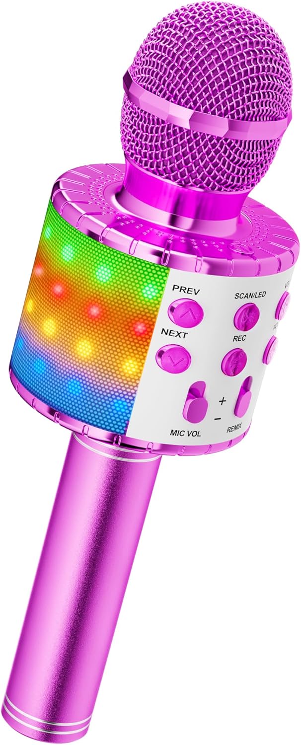 Ankuka Karaoke Wireless Microphone, 4 in 1 Handheld Bluetooth Microphones Speake...