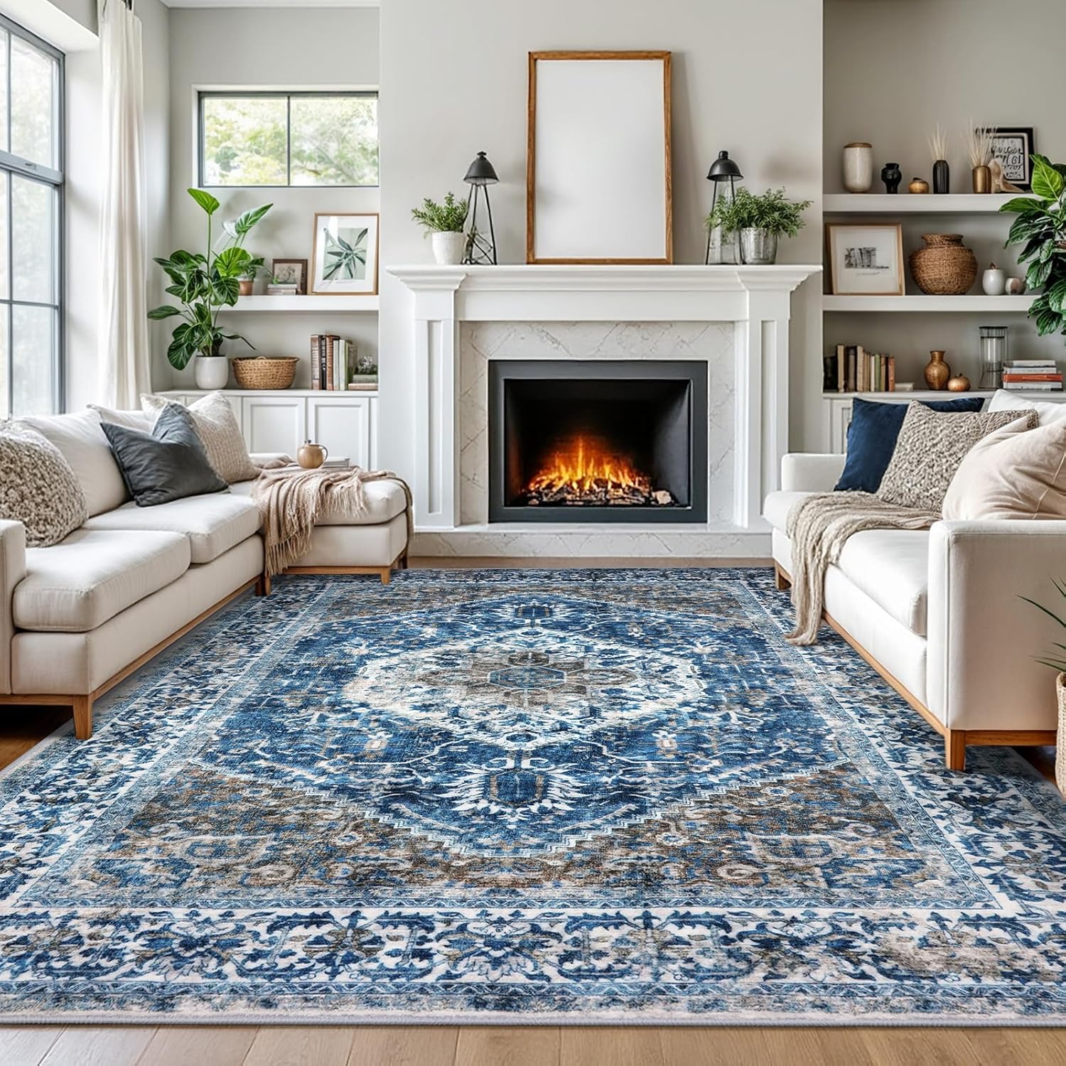 KOZYFLY Boho Area Rug 9x12 Ft Rugs for Living Room Washable Bedroom Rug Non Slip...