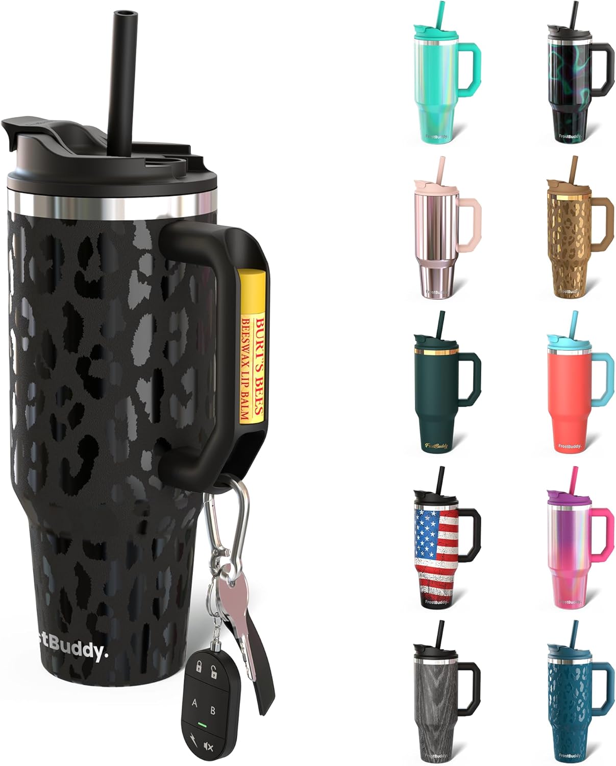 Thicc Buddy - 40 oz Stainless Steel Vacuum Insulated Tumbler with Lid and Straw...