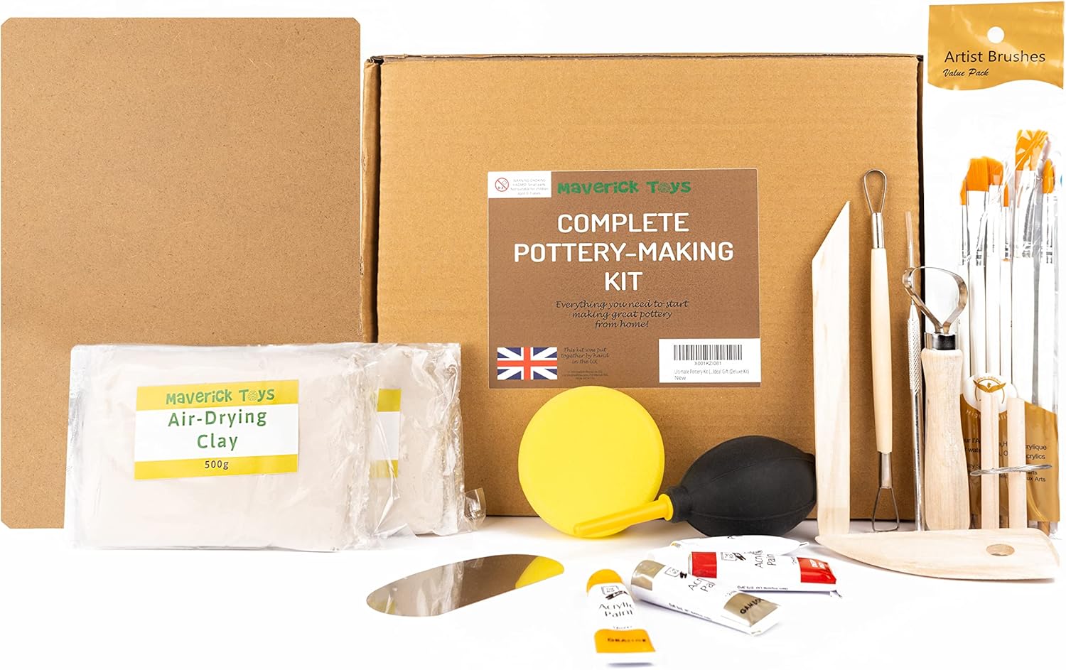 Maverick Toys Ultimate Pottery Kit (Air Dry Clay) for Adults and Kids Perfect fo...