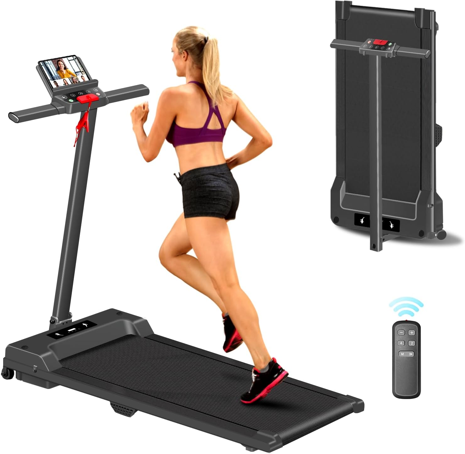 Treadmills for Home Small, Walking Treadmill Pad with Handle Bar, Portable Tread...