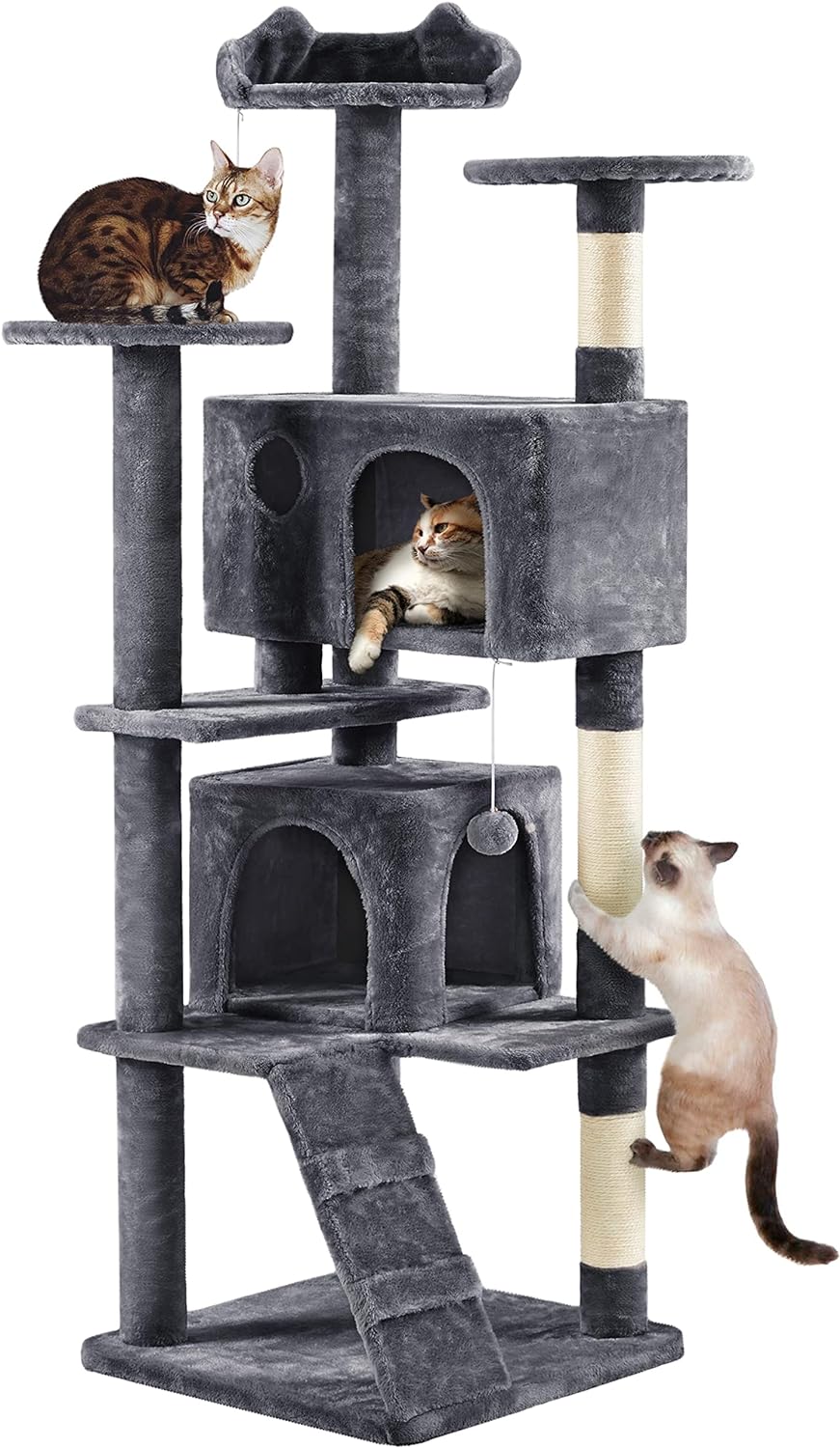 Yaheetech 70in Multi-Level Cat Tree Tall Cat Tower Cat Furniture with Condo, Scr...