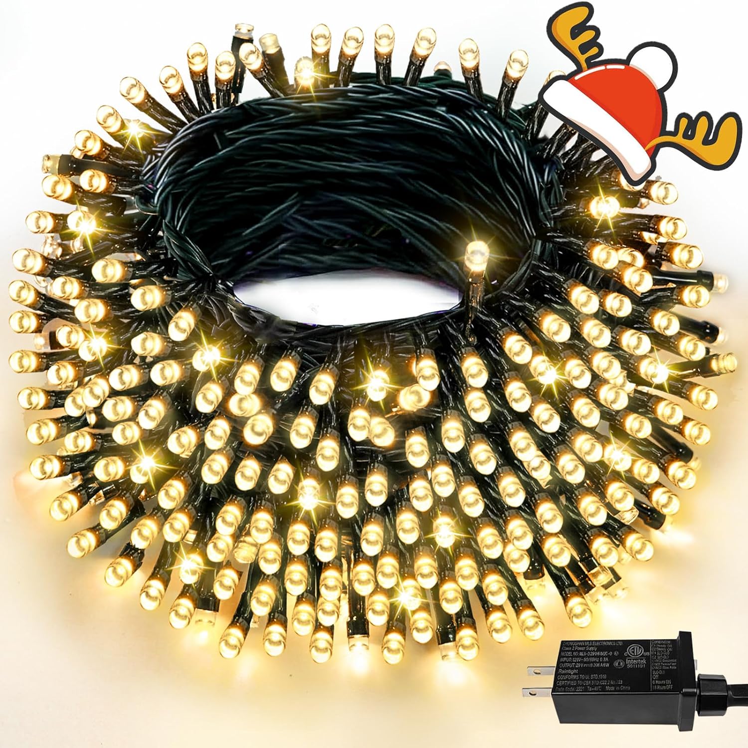 Extra-Long 95FT 240LED Christmas Lights Outdoor/Indoor,Timer & Memory & 8 Modes,...