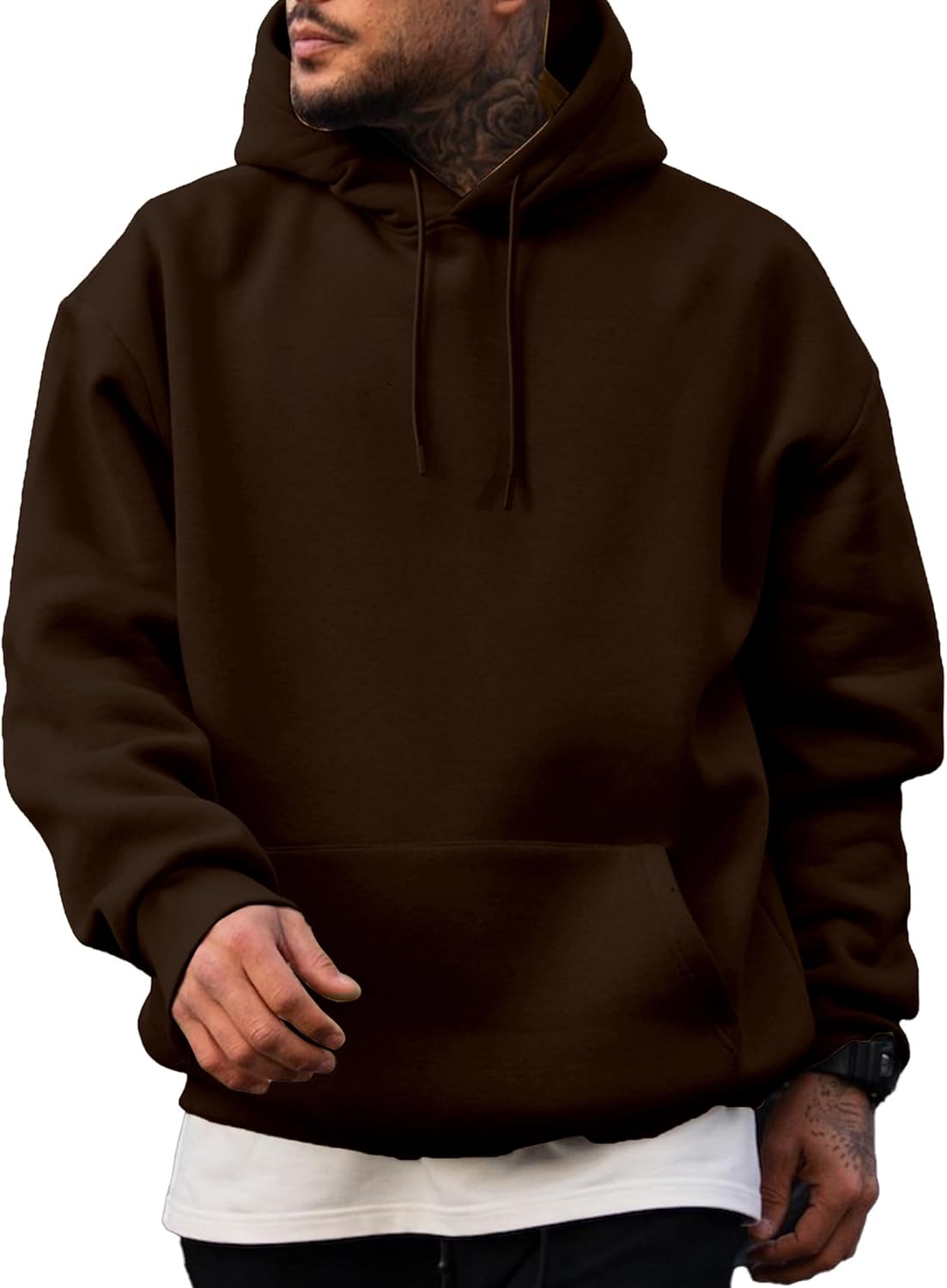 JMIERR Mens 2024 Casual Cotton Hooded Collar Sweatshirts, Unique Hooded Drawstri...
