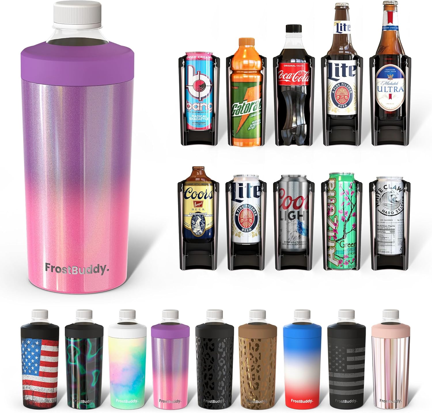 Universal Buddy XL Can Cooler by Frost Buddy - Fits 12-ounce, 16-ounce, 20-ounce...