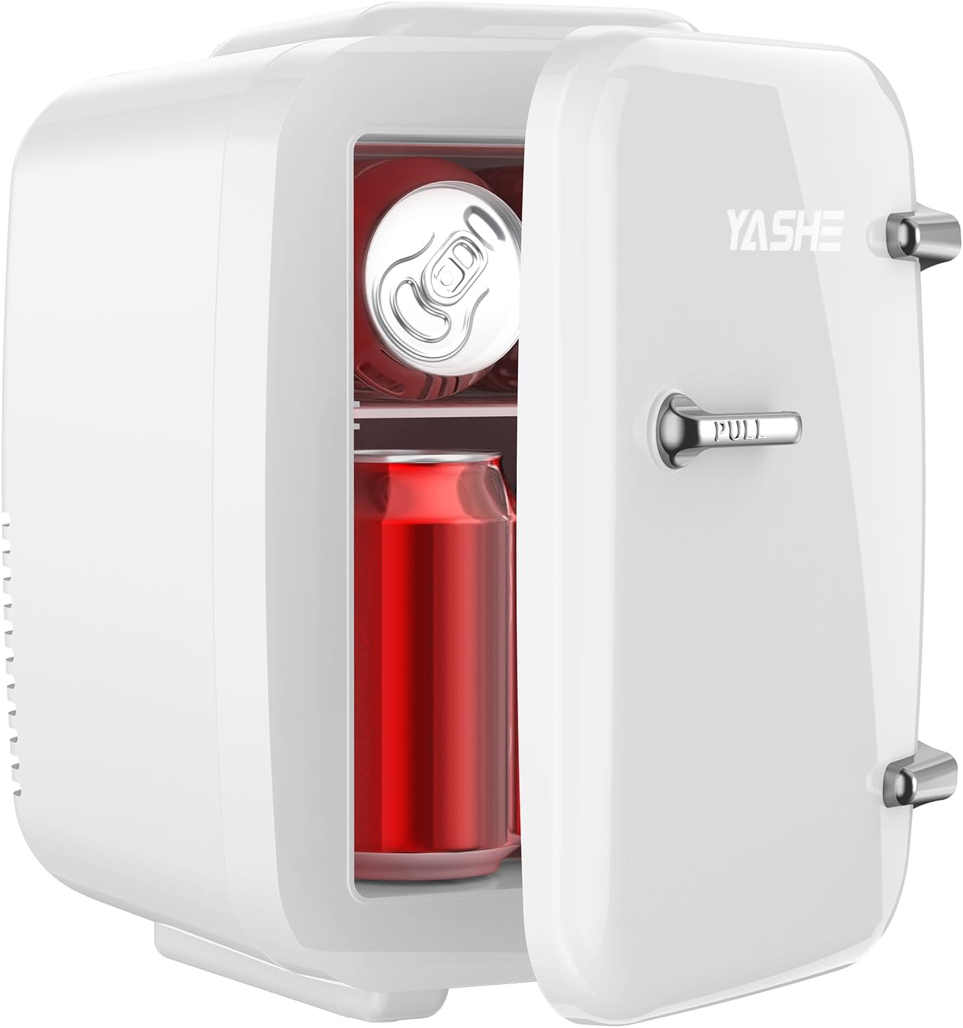 YASHE Mini Fridge, 4 Liter/6 Cans Small Refrigerator for Skincare, 110V AC/ 12V...