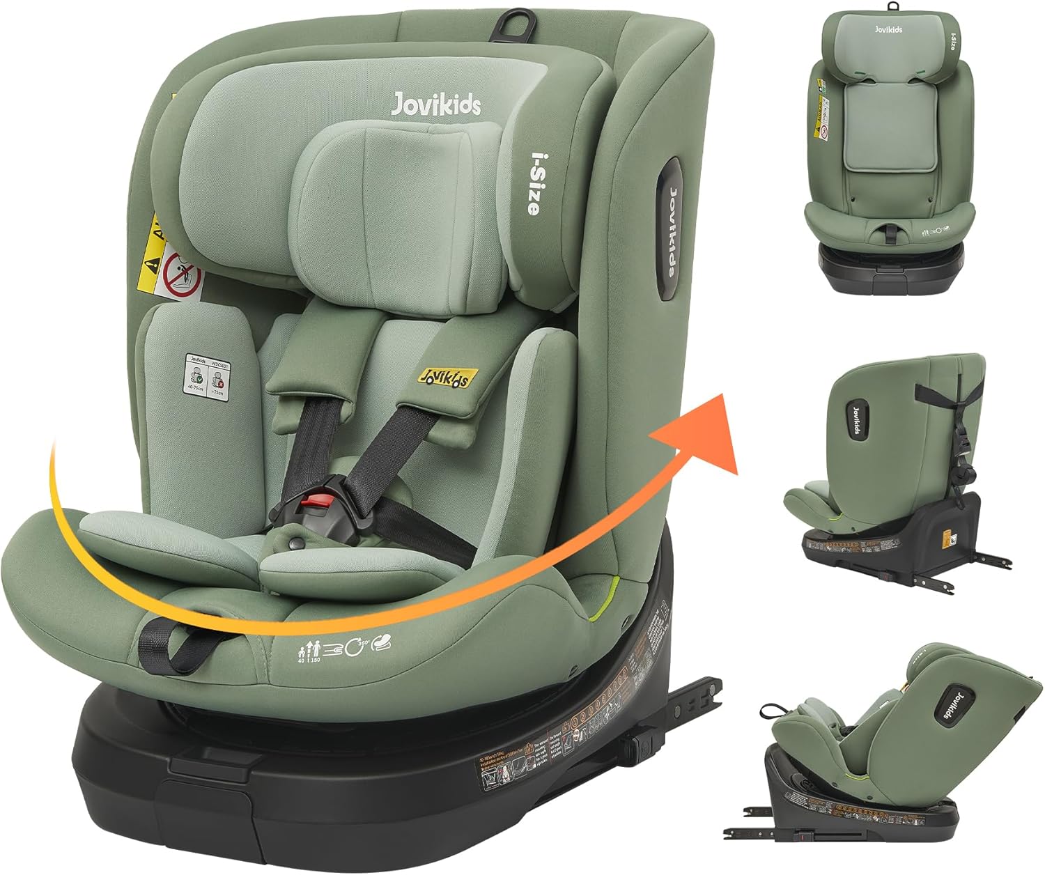 Jovikids ISOFIX Car Seat 360° for 40-150cm Baby Children, Rotating Car Seat for...