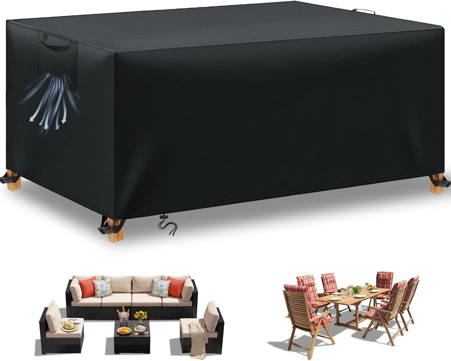 BHFRGAS Garden Furniture Covers Waterproof，125x63x74cm Outdoor Furniture Covers...