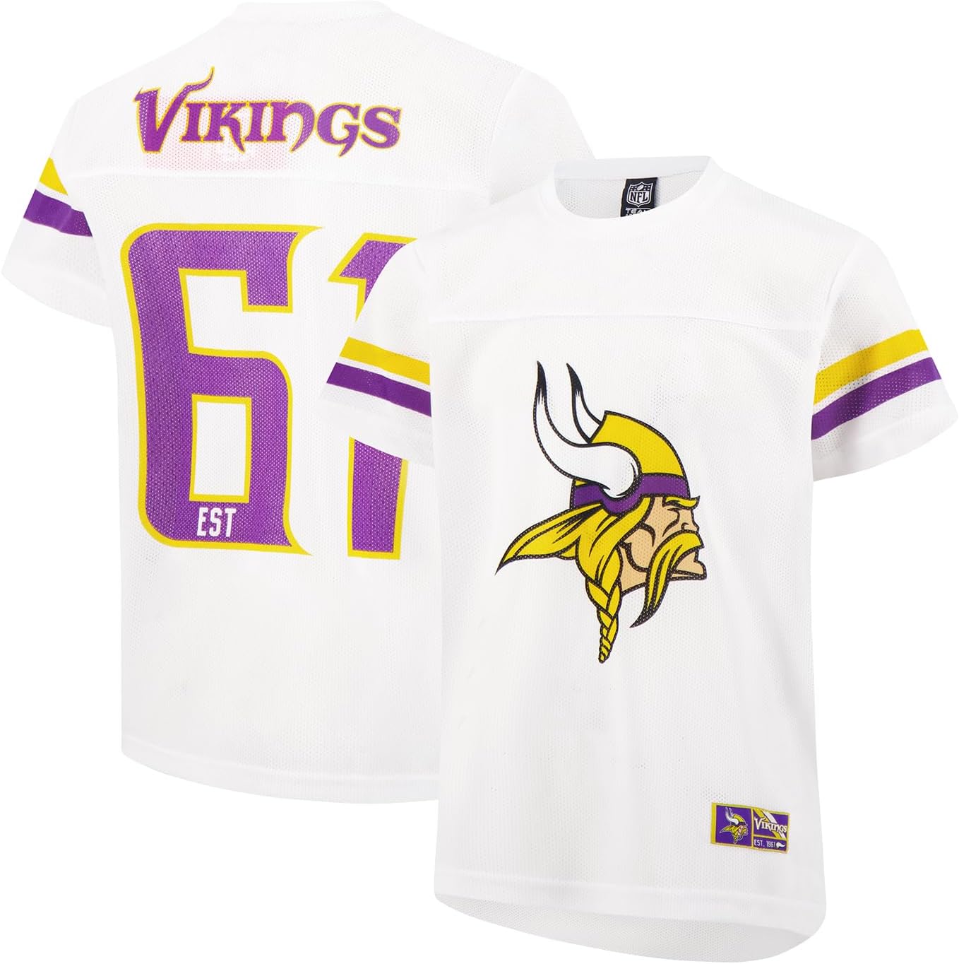 Ultra Game NFL Boys Soft Mesh Ultimate Vintage Game Day T-Shirt Minnesota Viking...