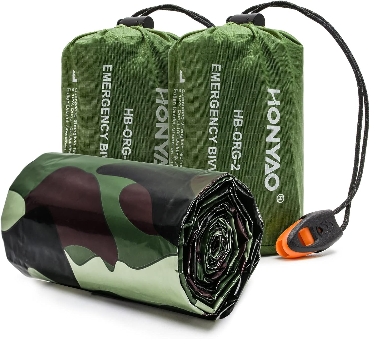 HONYAO Survival Sleeping Bag, Emergency Bivvy Bag Emergency Rescue Blanket Reusa...