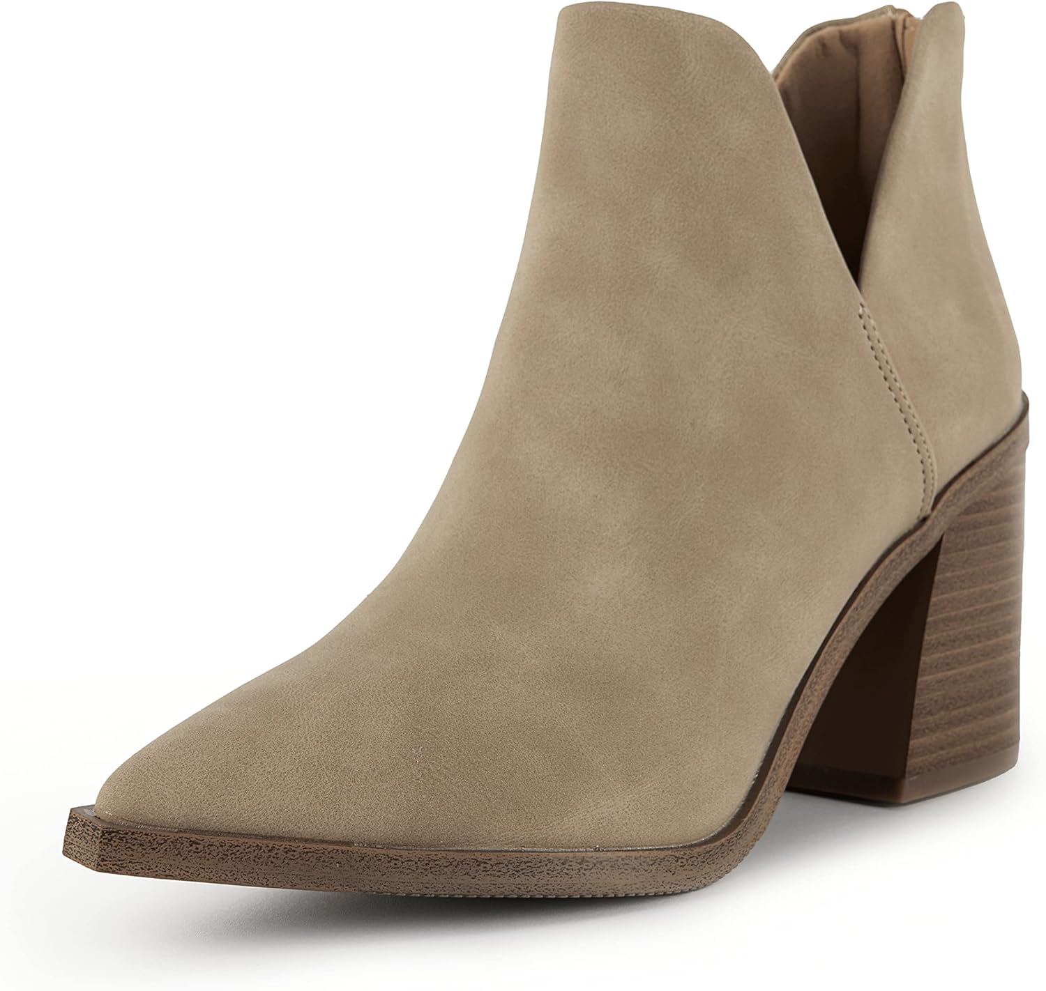 Kathemoi Womens Slip on Ankle Boots, Special V Cutout Pointed Toe Booties, Innov...
