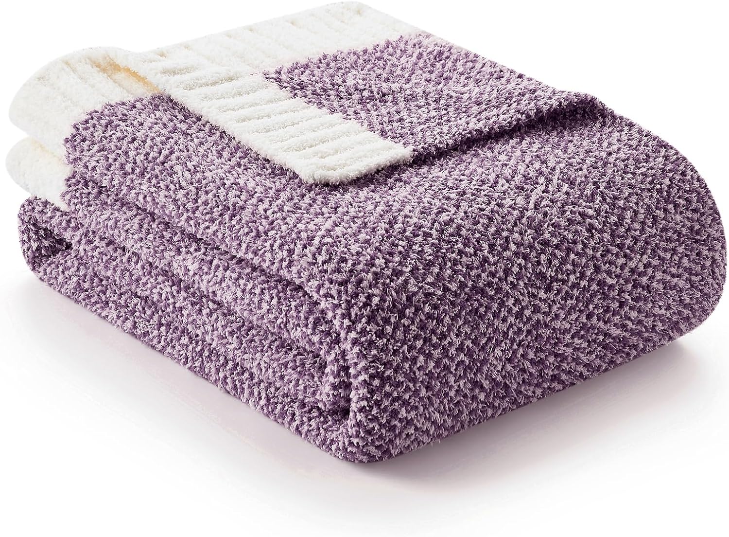 Snuggle Sac Purple Throw Blankets for Couch, Super Soft Warm Blankets Cozy Knit...