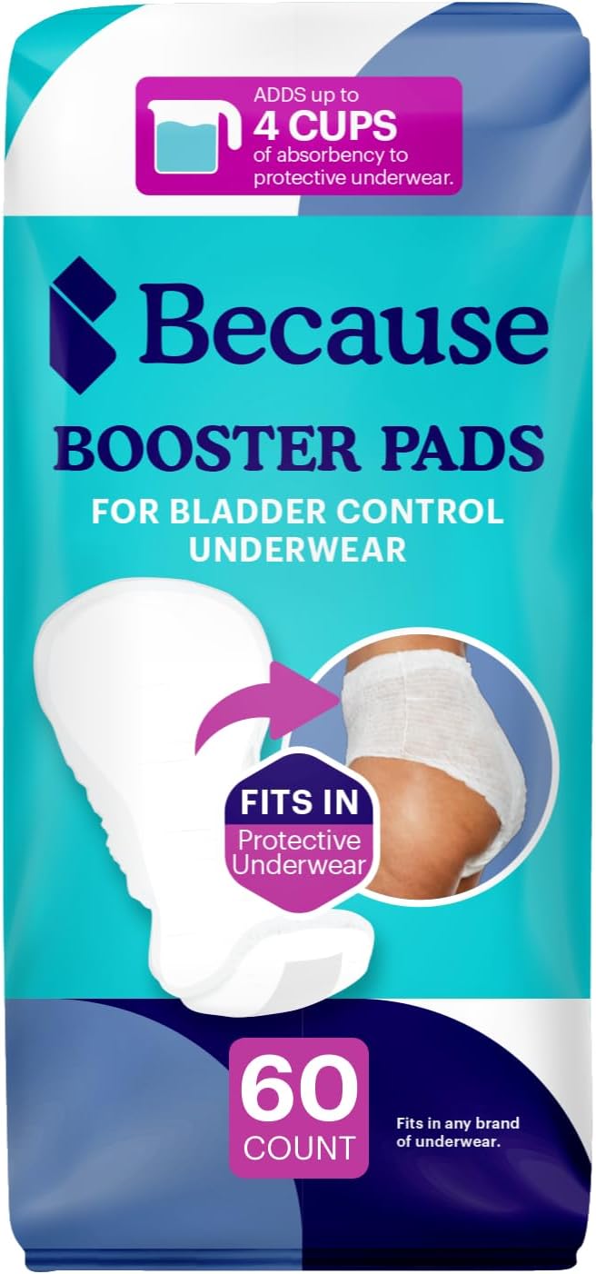 Because Premium Incontinence Booster Pads for Men and Women, Adds Extra Absorben...