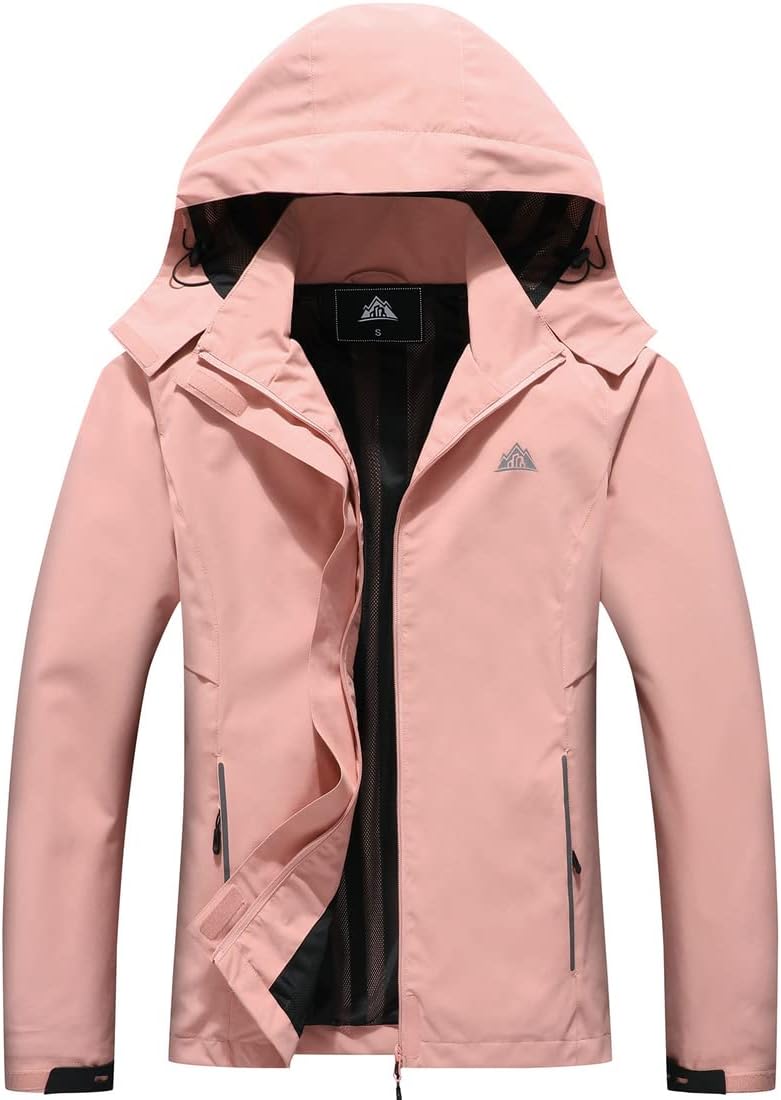 MOERDENG Women's Waterproof Rain Jacket, Special Lightweight Raincoat Hooded Hik...