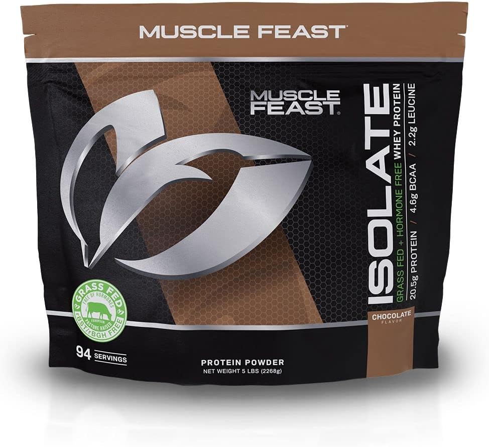 Muscle Feast Grass-Fed Whey Protein Isolate, All Natural Hormone Free Pasture Ra...