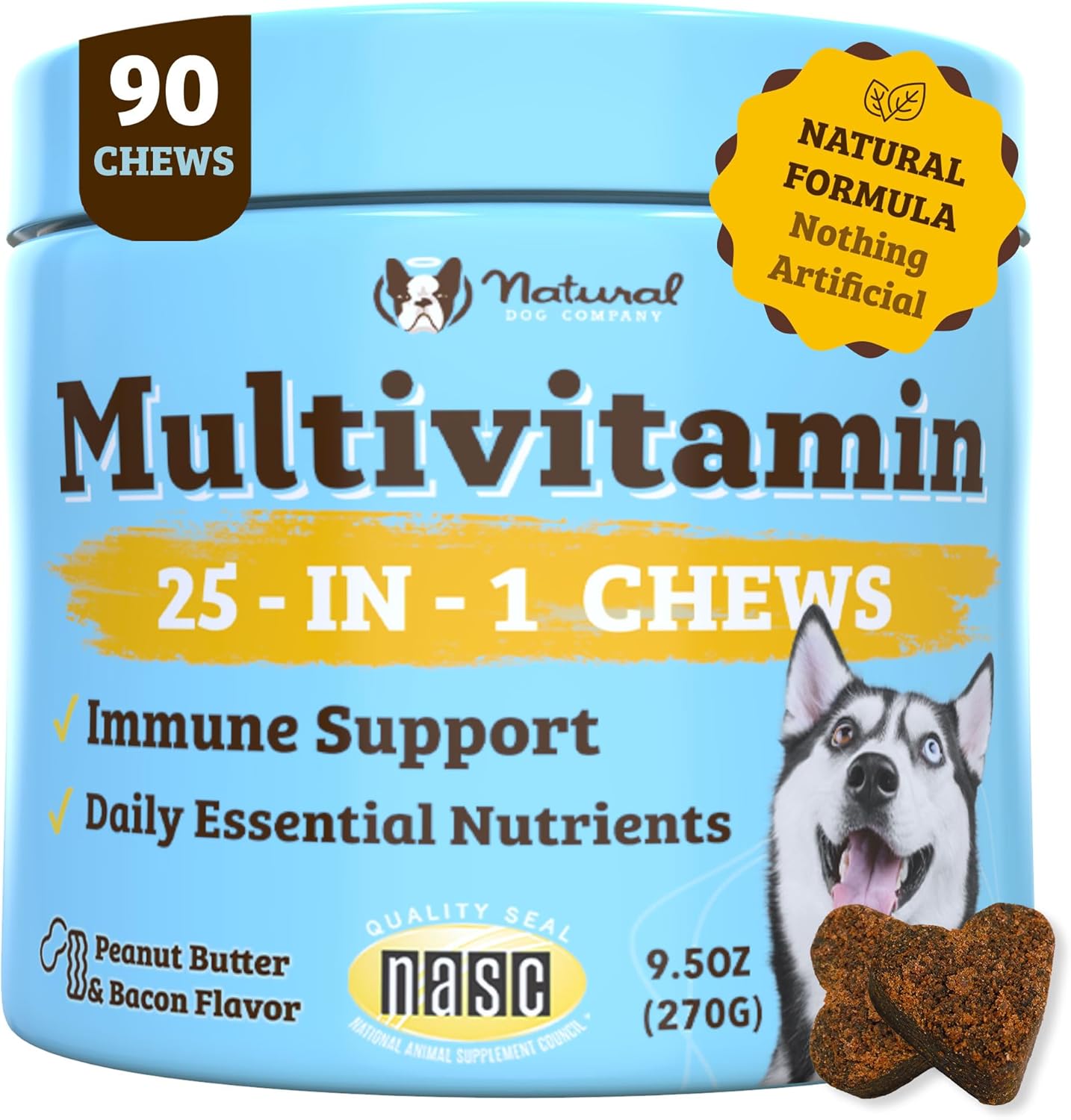 Natural Dog Company Multivitamin Chews (90 Pieces), Dog Vitamins and Supplements...