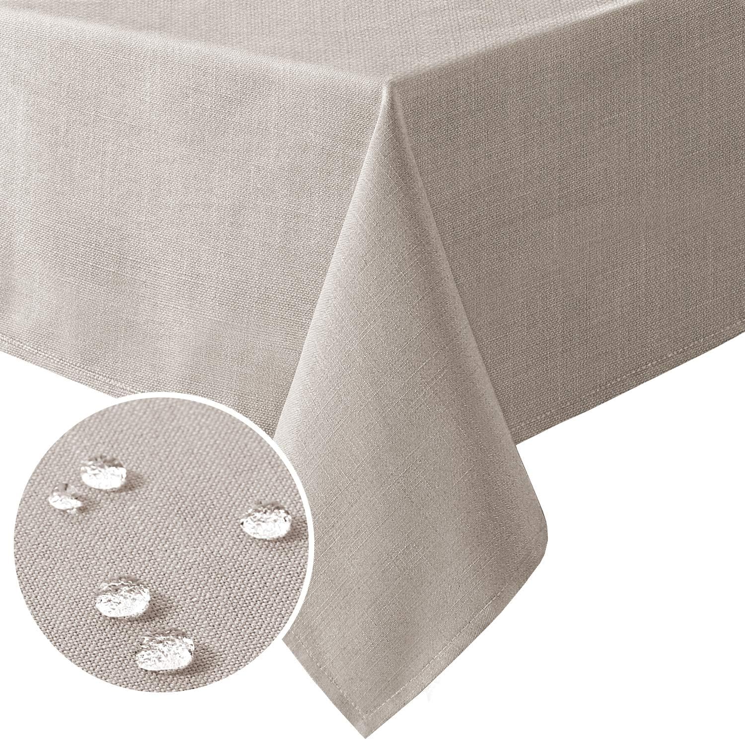 H.VERSAILTEX Linen Textured Table Cloths, Special 60 x 104 Inch Premium Solid Ta...
