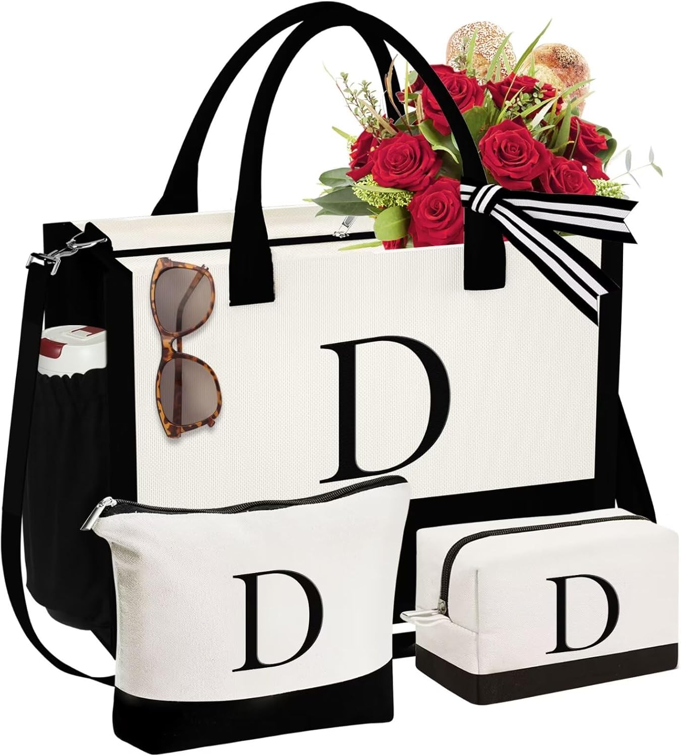 YOOLIFE Initial Canvas Tote Bag, Special Christmas Gifts for Women, Unique Tote...