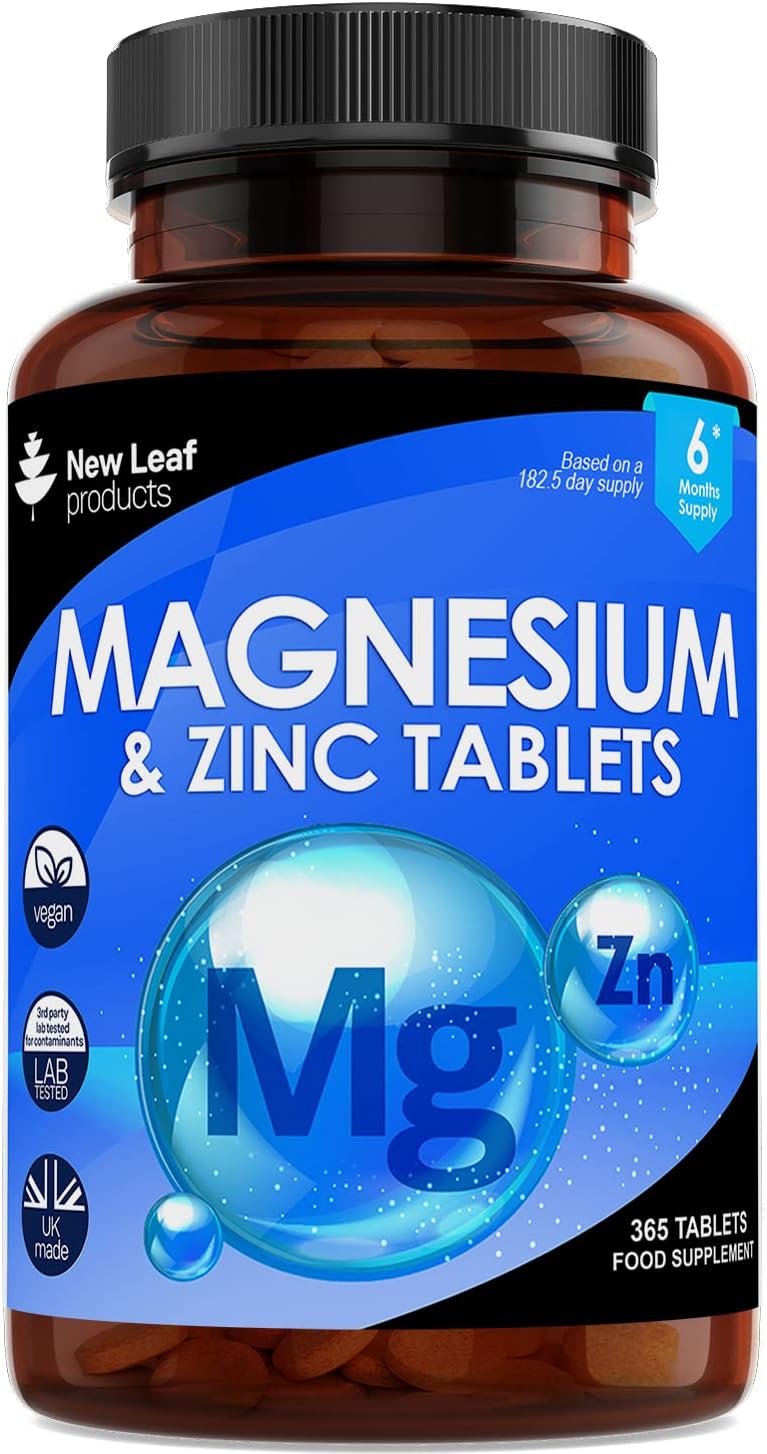 Magnesium Supplements with Zinc 365 Tablets – Bones, Muscle Immune Support Easy...