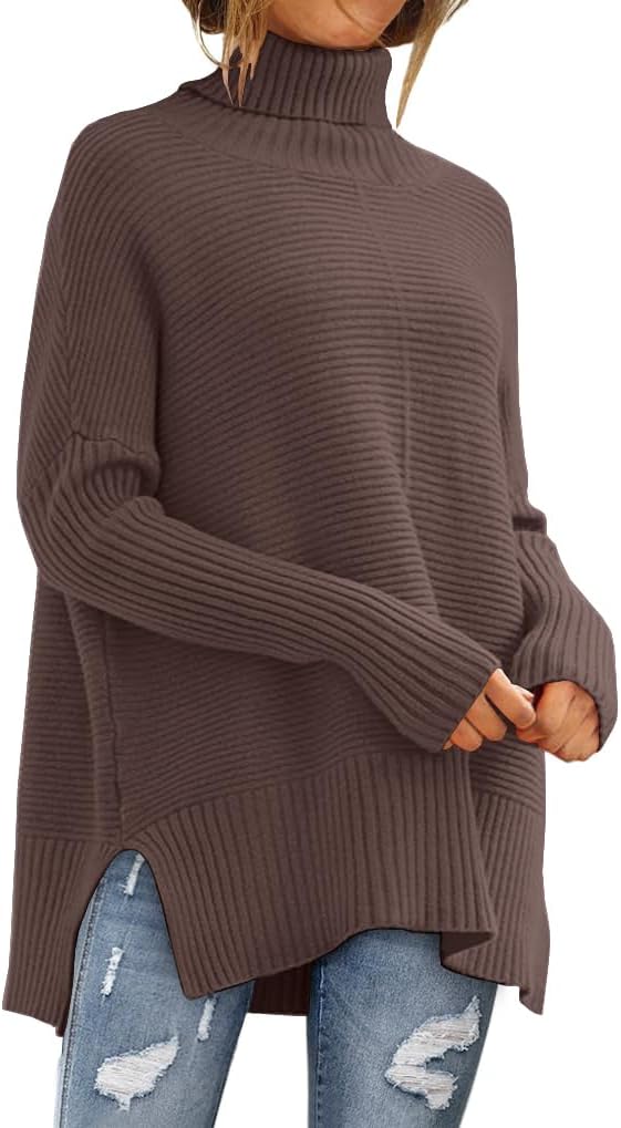 LILLUSORY Women's Oversized Sweater, Special Turtleneck Sweater for Fall, Stylis...