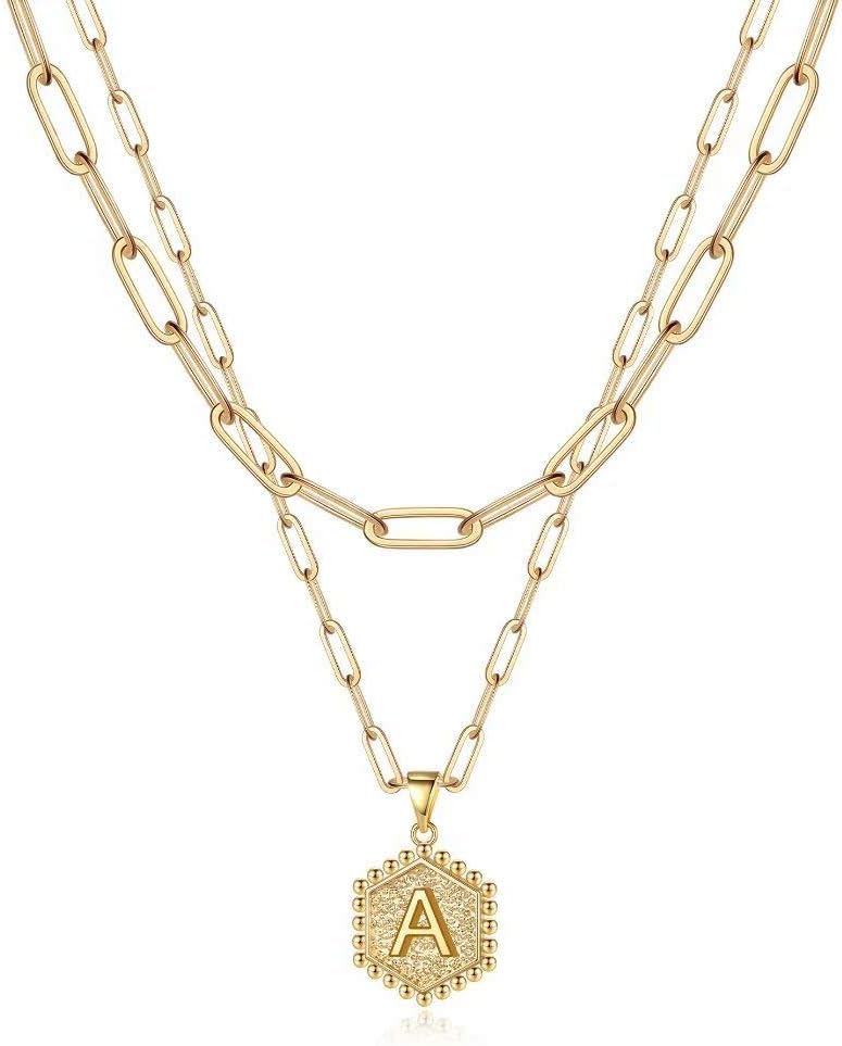 M MOOHAM Dainty Gold Necklace for Women - 14K Solid Gold Over Layering Necklaces...