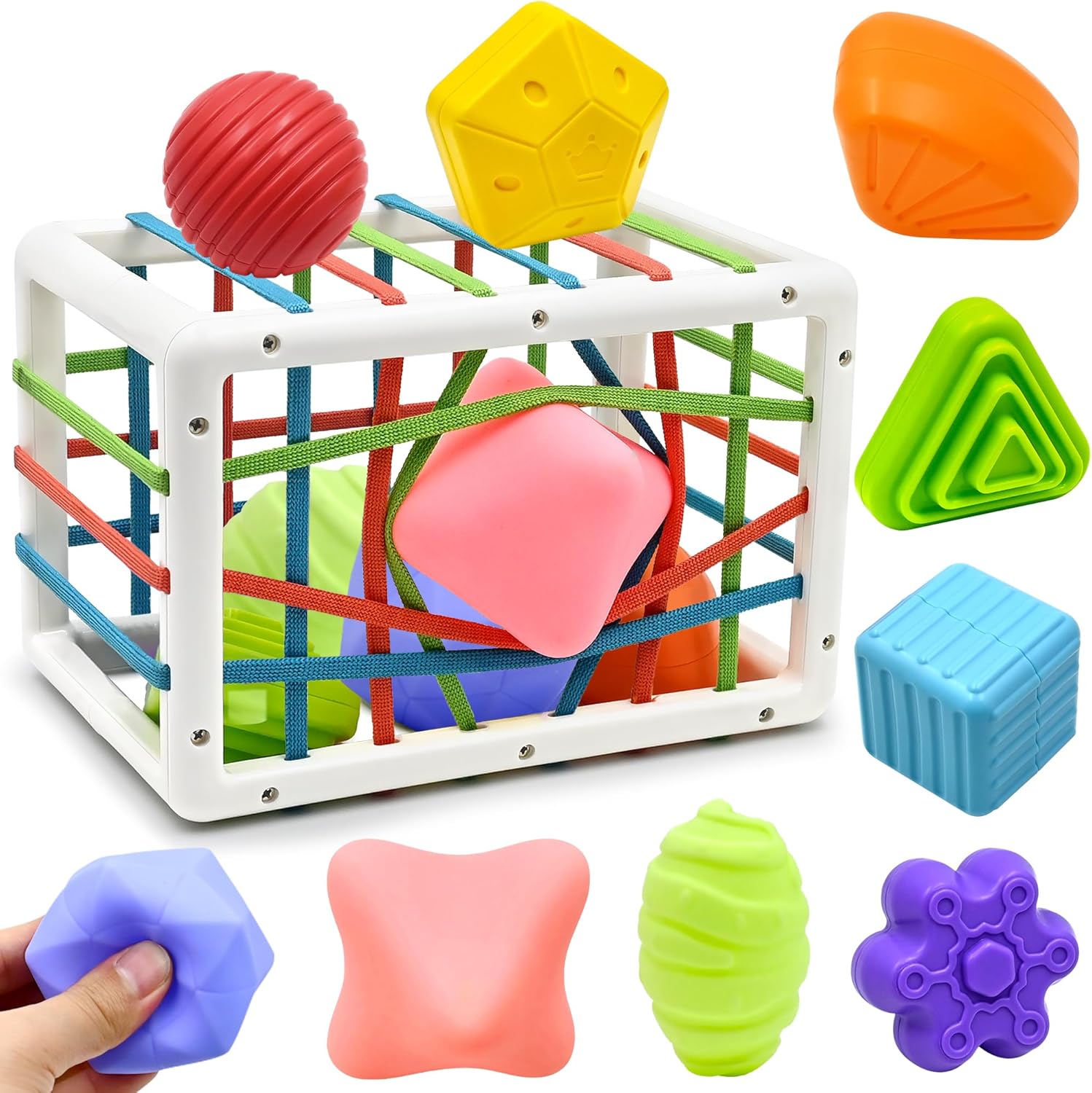 Montessori Toys for 1 Year old Boys Girls Gifts, Baby Brain Sensory Colorful Sha...