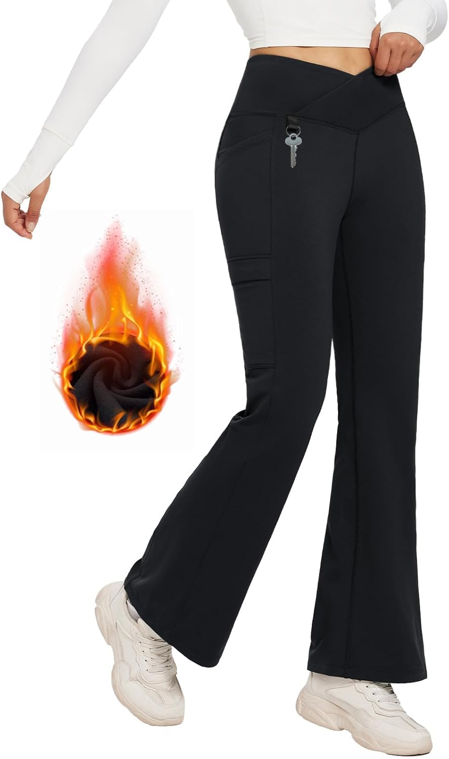 BALEAF Women's Fleece Lined Pants, Special Thermal Water Resistant Leggings, Uni...