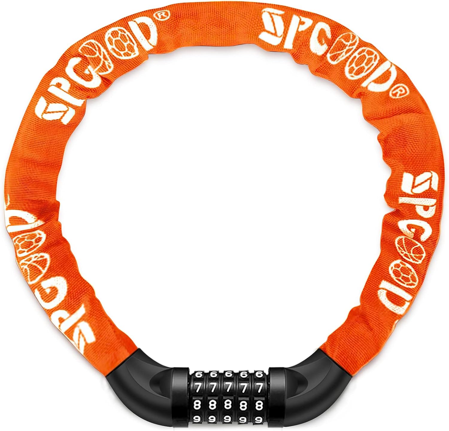 SPGOOD Bike Locks Heavy Duty/Bicycle Chain/Cycling Lock (14 Colors) 5-Digits Cod...