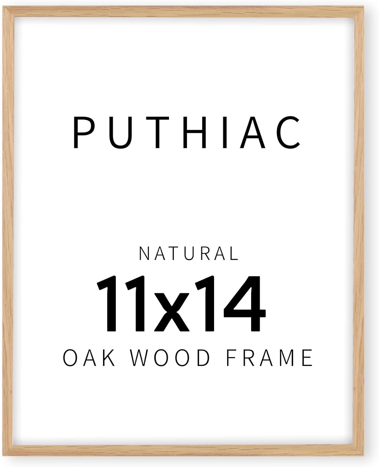 puthiac 11x14 Oak Wood Picture Frame - Minimalist 11x14 Poster Frame, 11"x14" Fr...