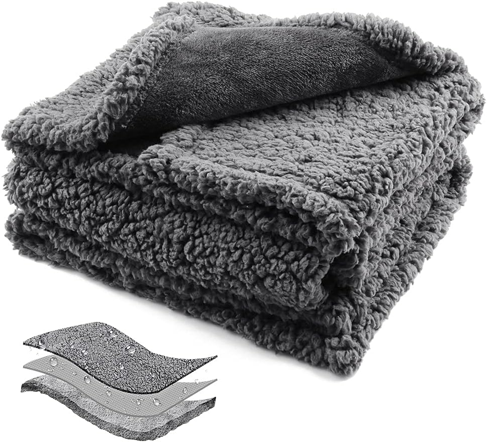 Onarway Waterproof Dog Blanket of Reversible Sherpa Fleece for Bed, Couch, Sofa,...