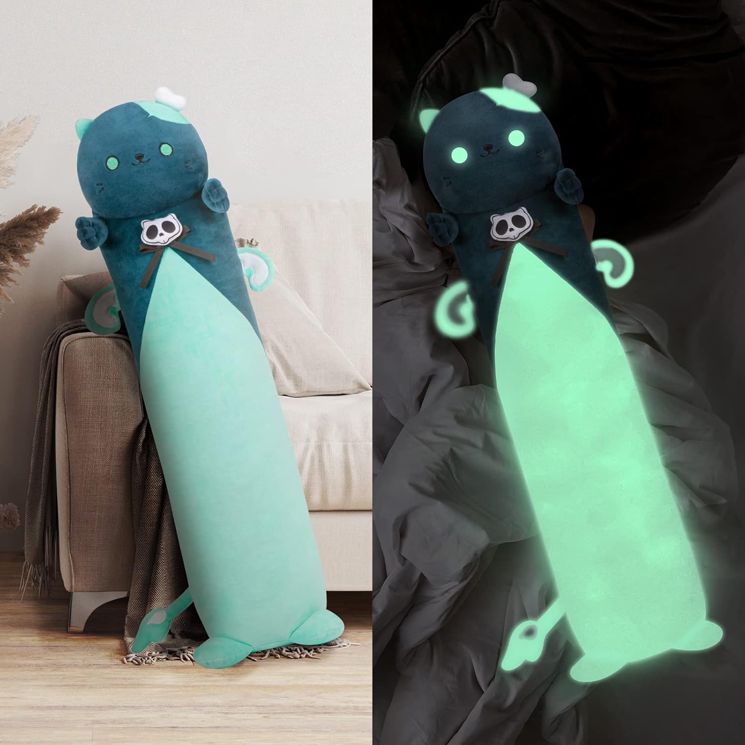 Long Cat Plush 5 Sizes, 120% Extra Filling Giant Plushness Kids Body Pillow, Kaw...