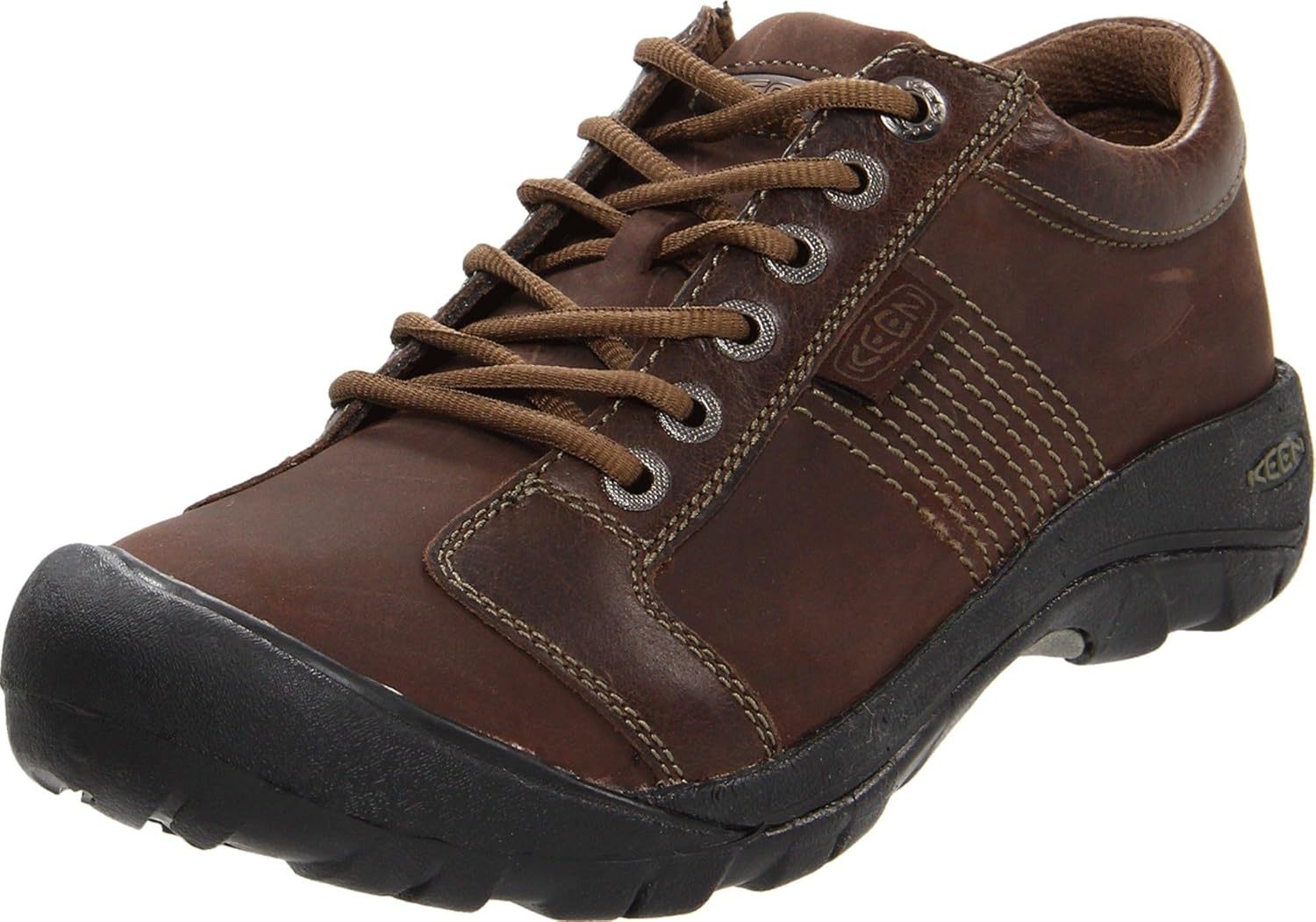 KEEN Men's Austin Low Height Leather Oxford 7.5 Chocolate Brown/Chocolate Brown