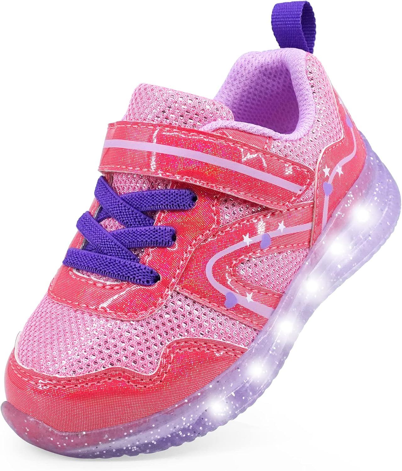 YESKIS Toddler Boys Girls Light Up Shoes LED Flashing Lightweight Mesh Breathabl...