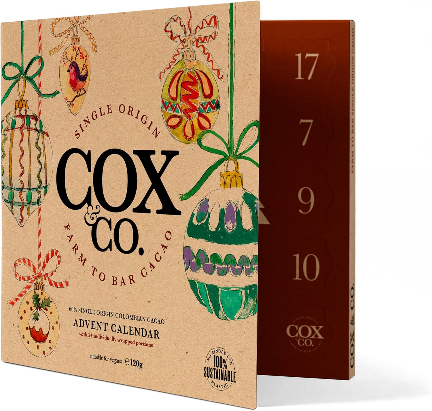 Cox&Co. Christmas Luxury Dark Chocolate Vegan Advent Calendar New for 2024 | 24...