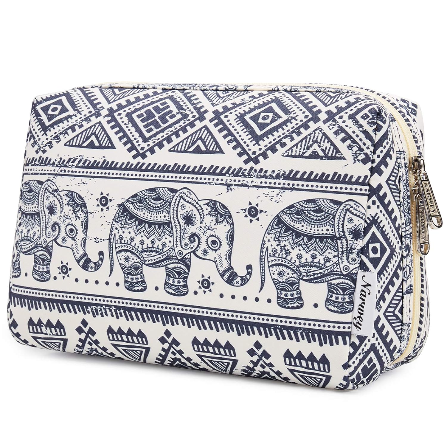 Large Makeup Bag Zipper Pouch Travel Cosmetic Organizer for Women (Large, Elepha...