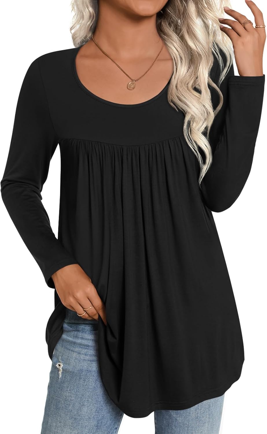 CATHY Fall Women Long Sleeve Casual Tunic Tops Loose Fit Dressy to Wear with Leg...