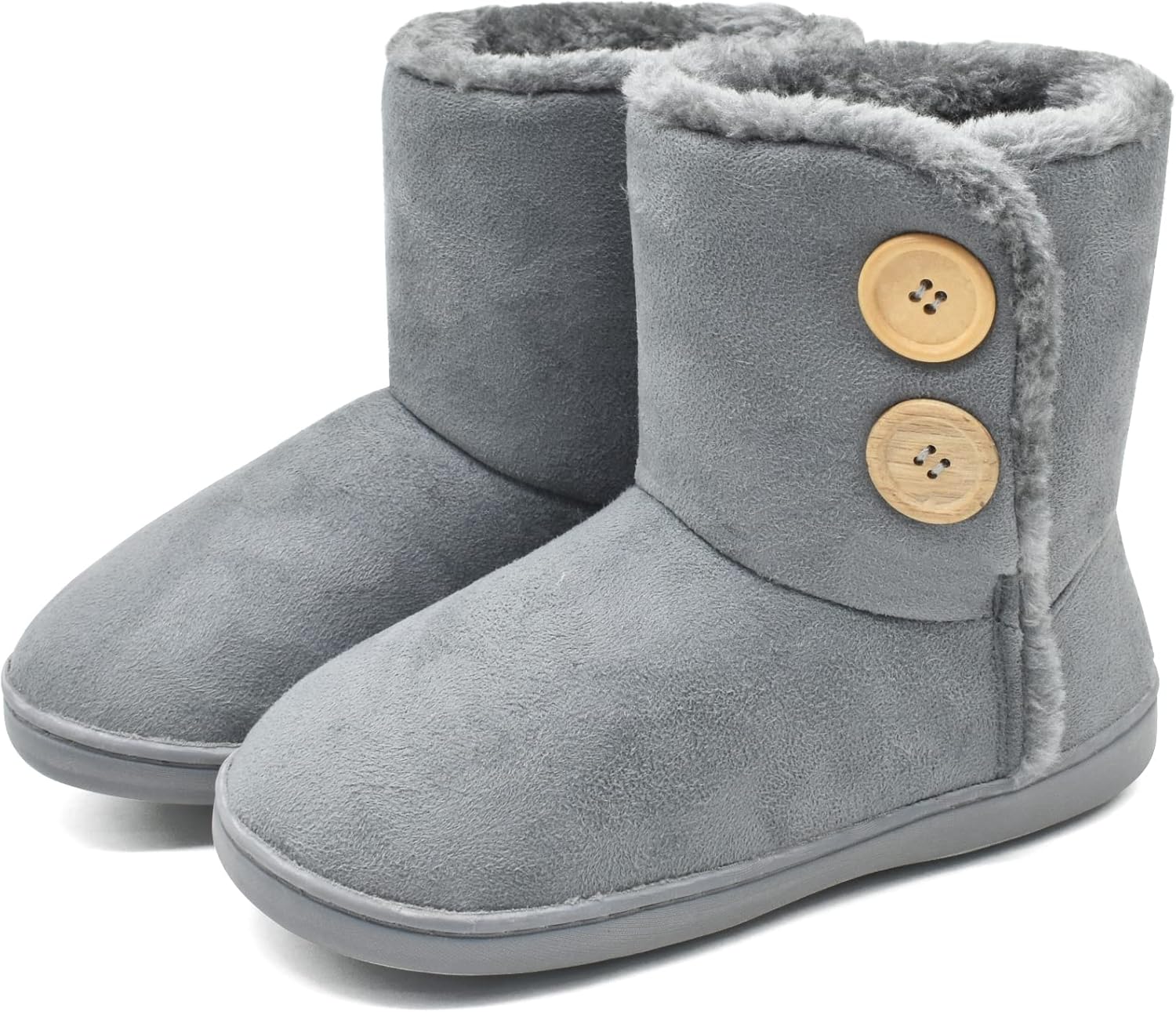 KuaiLu Womens-Memory-Foam-Slipper-Boots, Fluffy Plush Faux Fur Lined House Slipp...