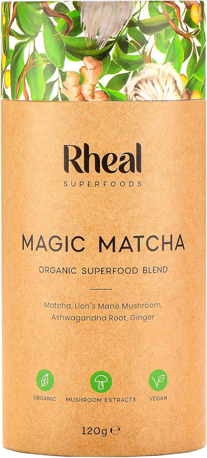 Rheal Magic Matcha 120g | 60 Servings | Contains Lion's Mane Mushroom & Ashwagan...