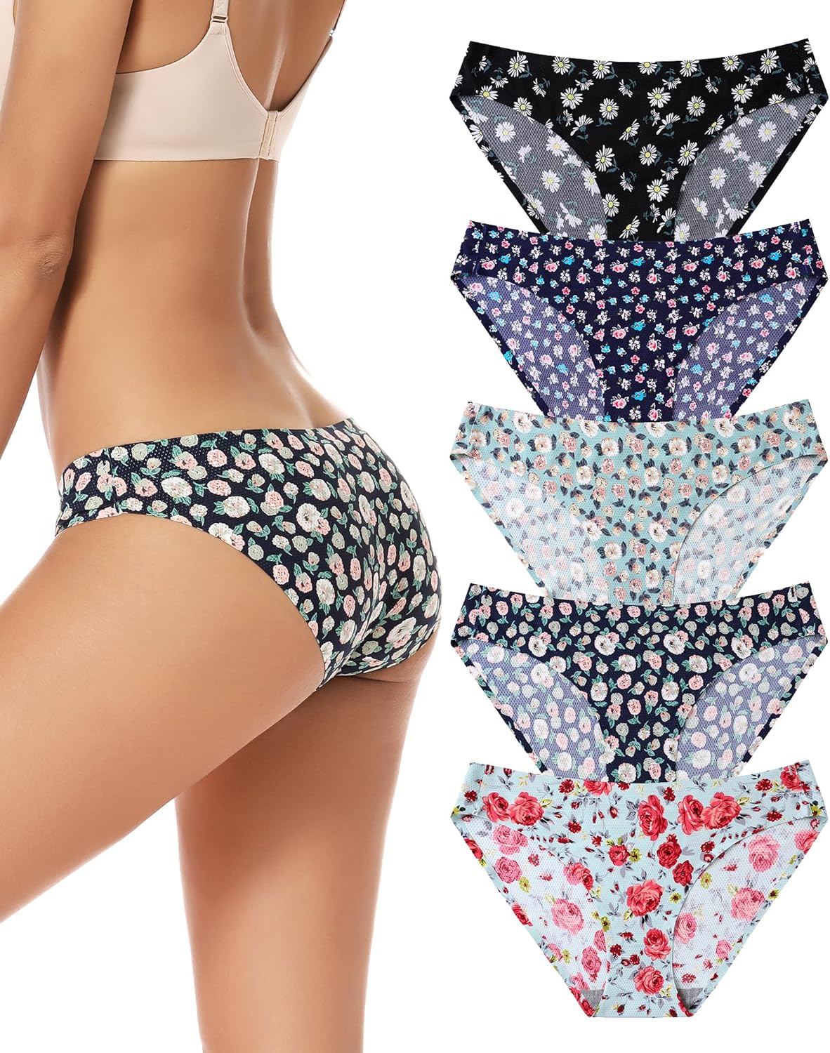 voenxe Women Bikini Underwear,Seamless Breathable Ladies Panties,No Show Comfort...