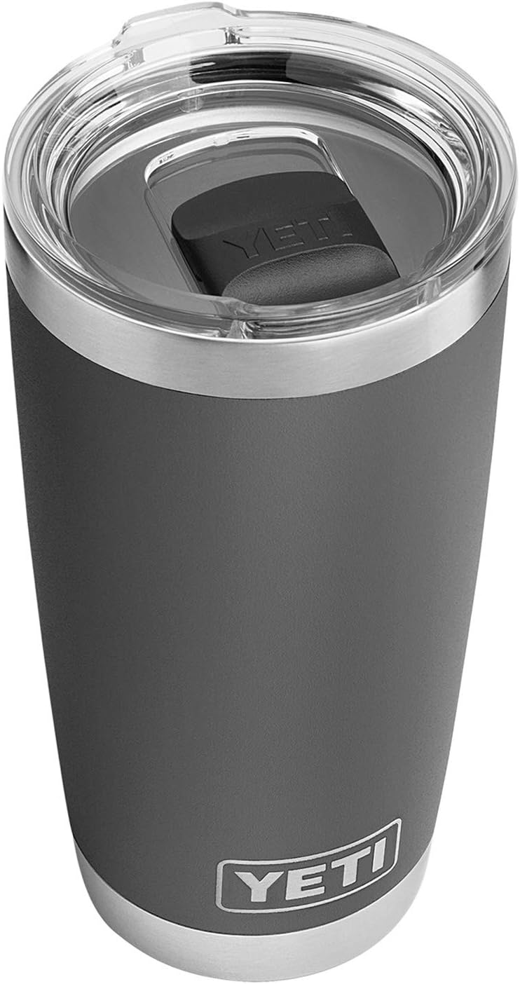 YETI Rambler 20 oz Stainless Steel Vacuum Insulated Tumbler w/MagSlider Lid Char...