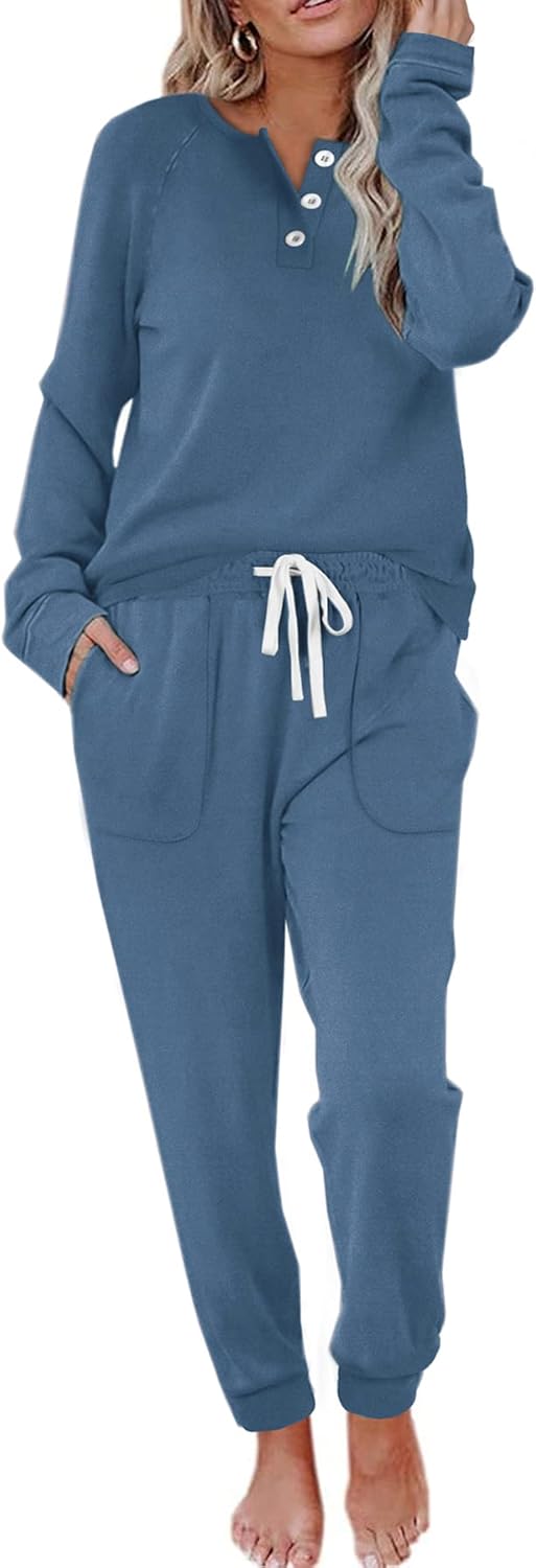 WIHOLL Two Piece Outfits, Special Lounge Sets for Women, Affordable Button Down...