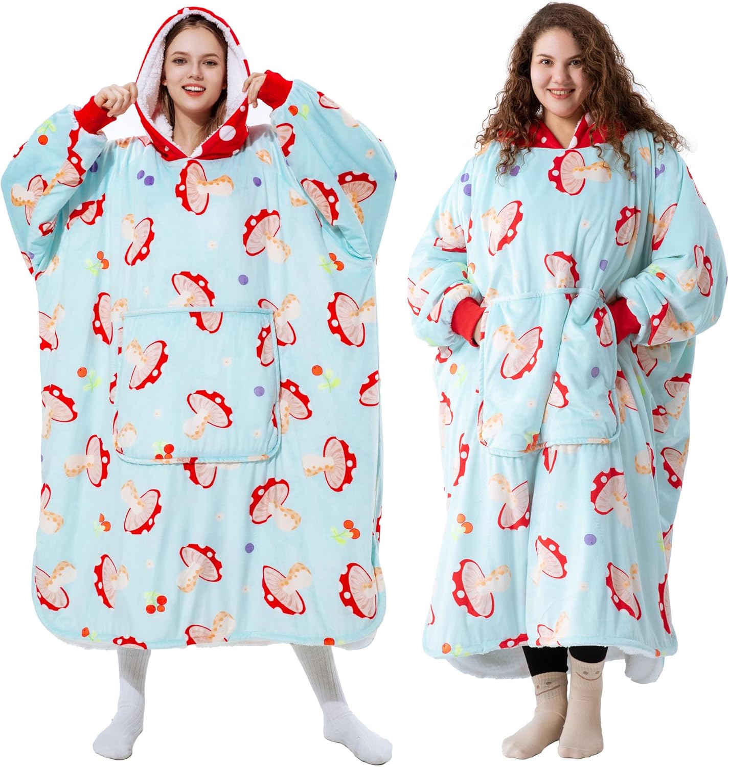 Winthome Blanket Hoodie, Super Soft Warm Fleece Sweatshirt, Sherpa Lining Wearab...