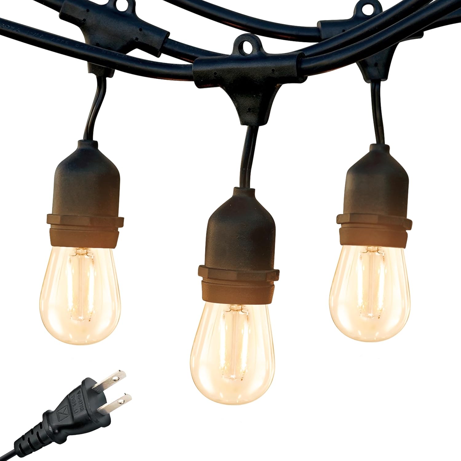 Brightech Ambience Pro - Waterproof LED Outdoor String Lights - 15 Hanging, Dimm...
