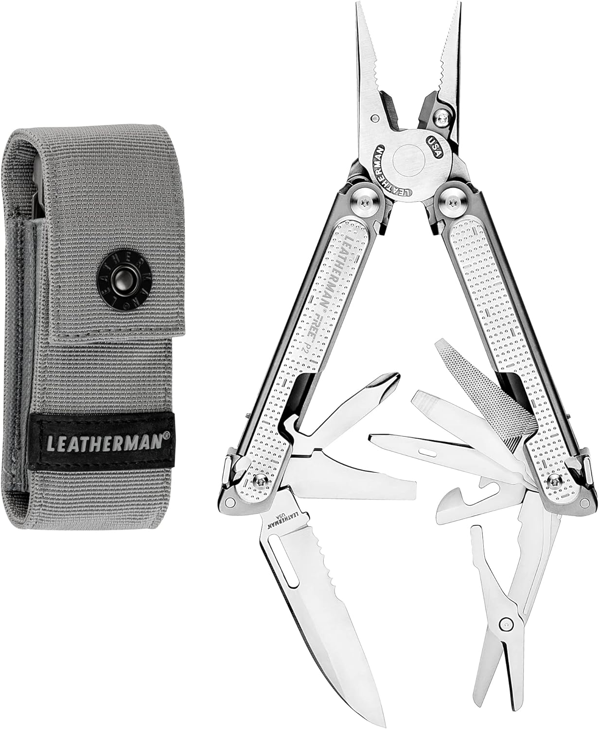 LEATHERMAN, FREE P2 Multitool with Magnetic Locking, One Size Hand Accessible To...