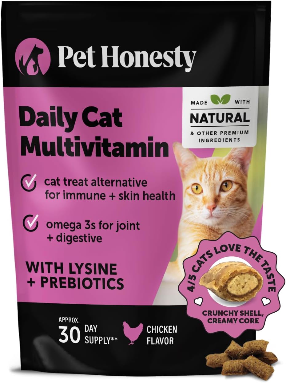 Pet Honesty Cat Multivitamin Chews - Cat Treats for Health + Immune, Cat Joint S...